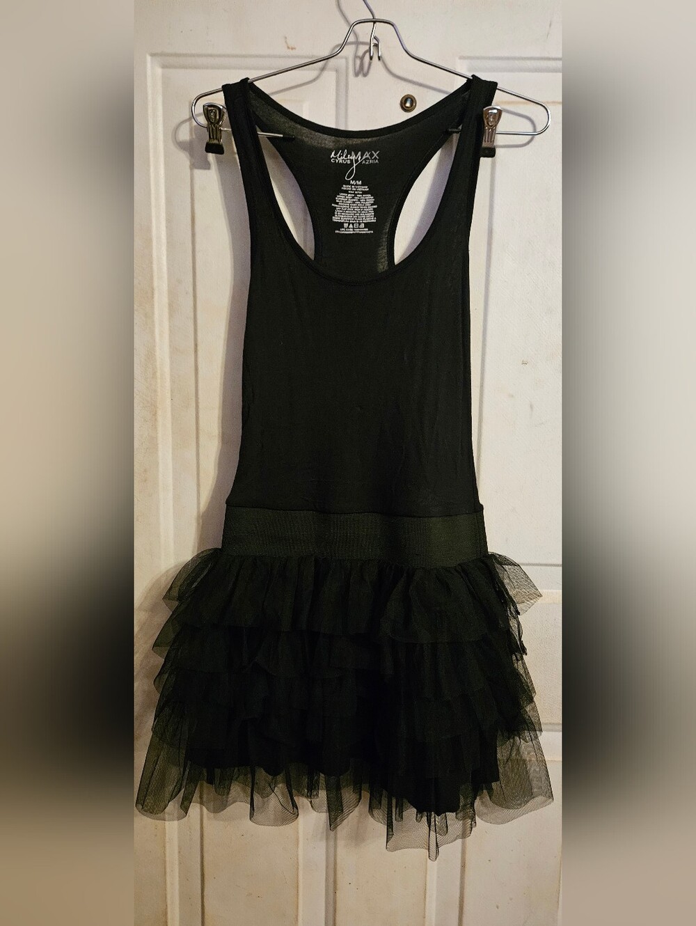 Miley Cyrus & Max Azria Girls Black Ruffle Tulle Dress